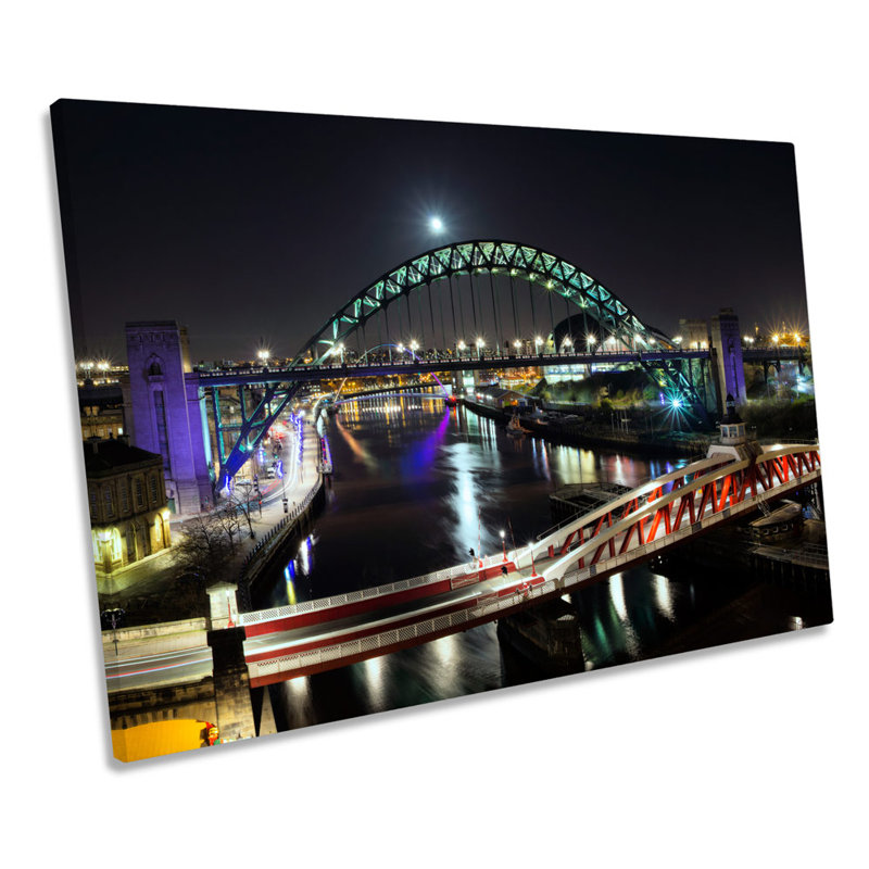 Newcastle Tyne Bridge Quayside - Wrapped Canvas Art Prints, 30.5cm H x 45.7cm W