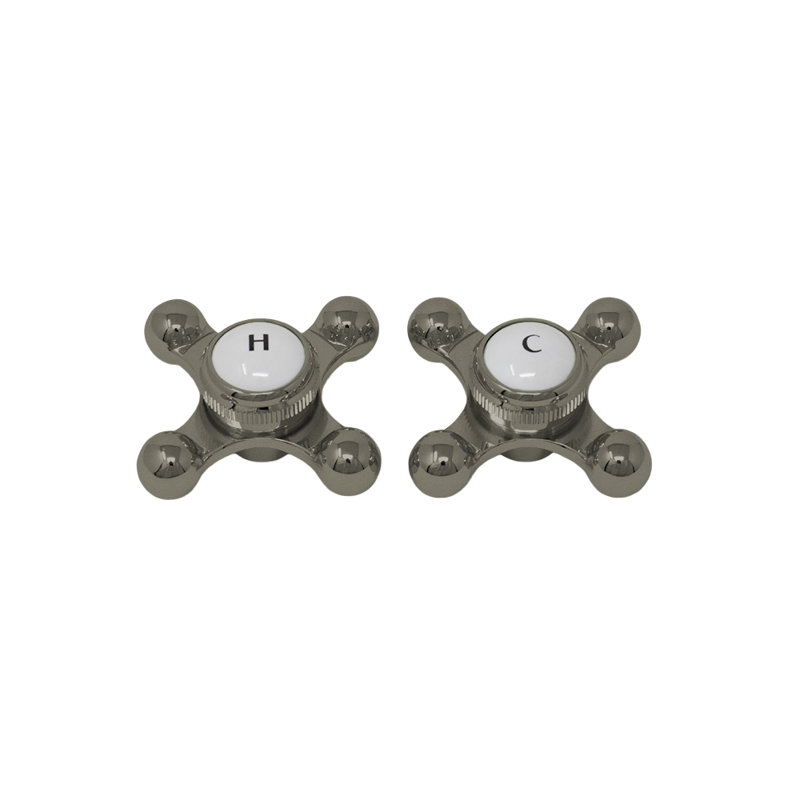 Strom Living P0220 Poignées de température à point de croisement avec bouton, Nickel mat