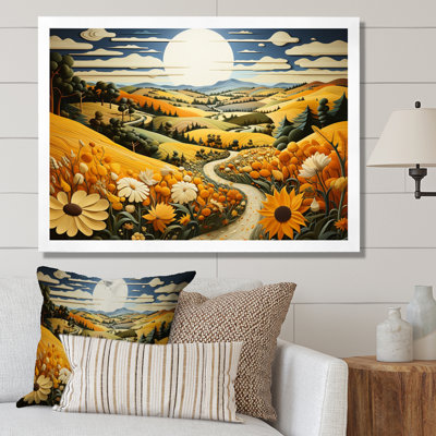 Countryside Yellow Fields In III, reproduction d'art sur toile encadrée
