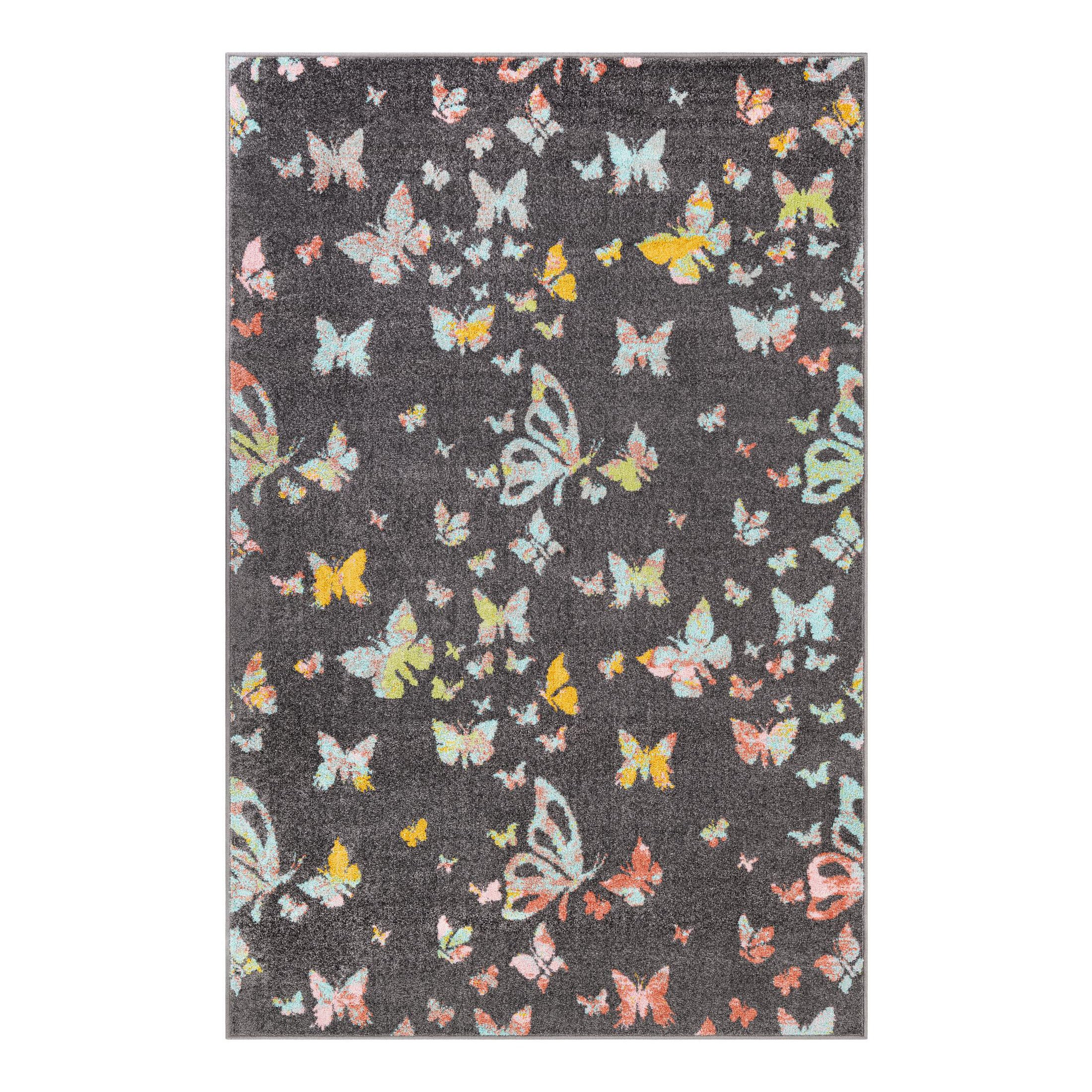 Whimsy Rugs Unique Loom Butterflies Whimsy Kids Rug | Wayfair