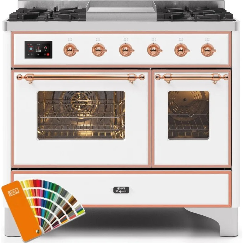 Majestic II 40" 3.82 cu. ft. Freestanding Dual Fuel Range with Griddle, Matte Graphite/Chrome, Natural Gas