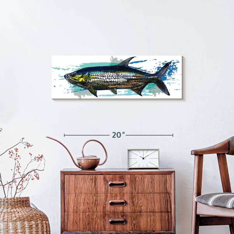«Tarpon Fish» sur toile, H 8 po x l 24 po x P 1 po