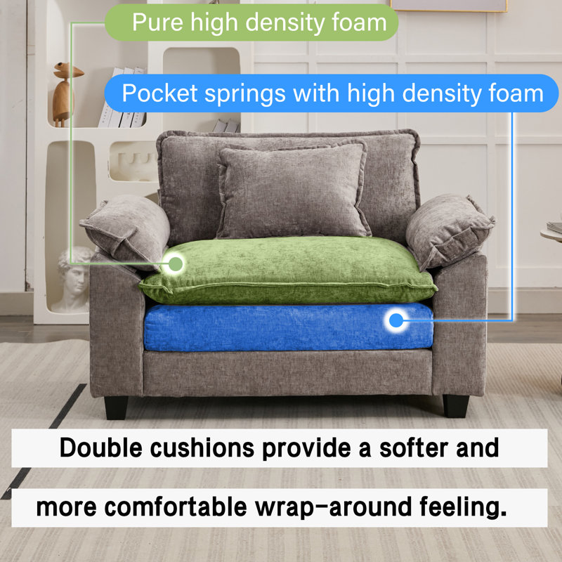 Fauteuil 53 "Comfy Cloud Couch, Chenille gris pâle