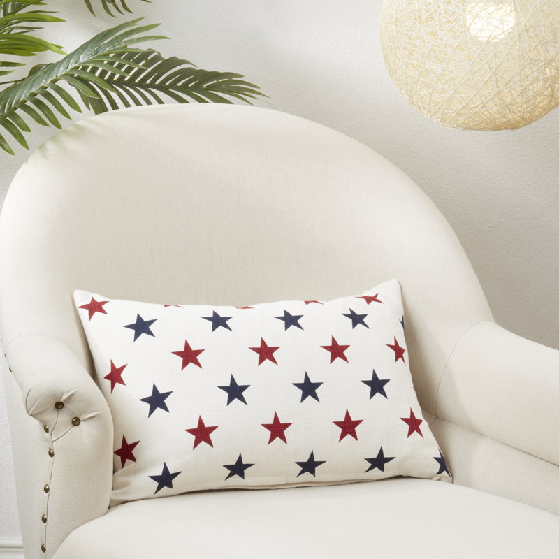 Housse de coussin Americana Stars - Coussin décoratif à motif d'étoiles patriotiques, H 13 po x l 20 po, Rectangulaire