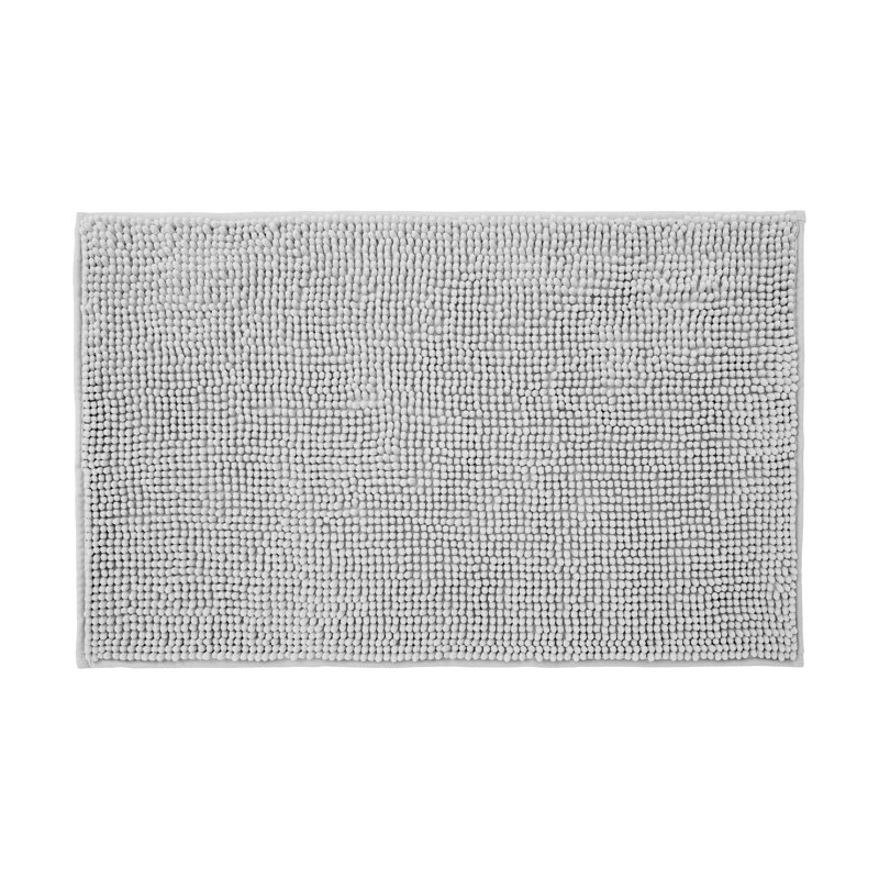 Centreville Chenille Non Slip Bath Mat, 80cm L x 50cm W, Light Grey