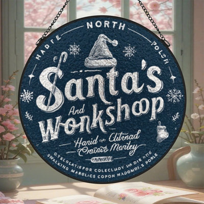 Pare-soleil vitrail pour atelier Santas