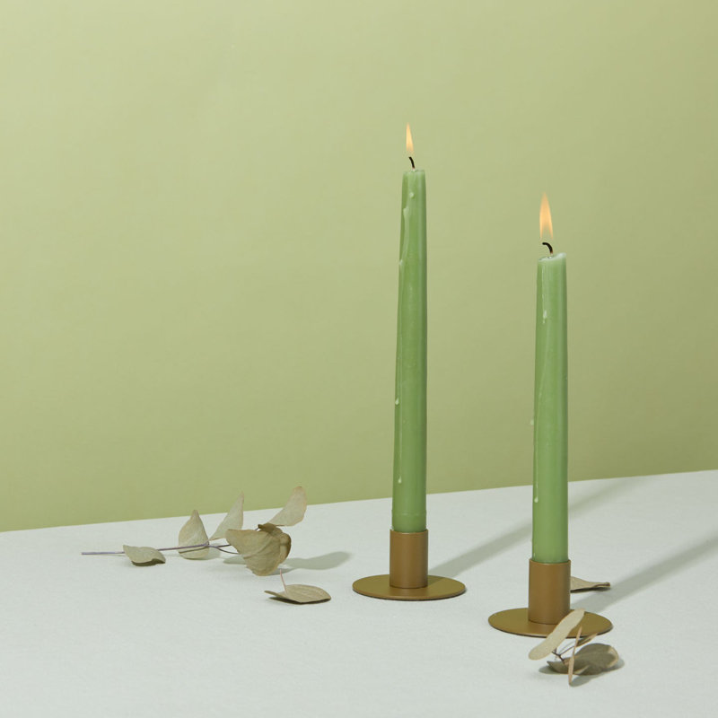 Bougeoir de table en acier inoxydable H 1,5 po Essential, Olive