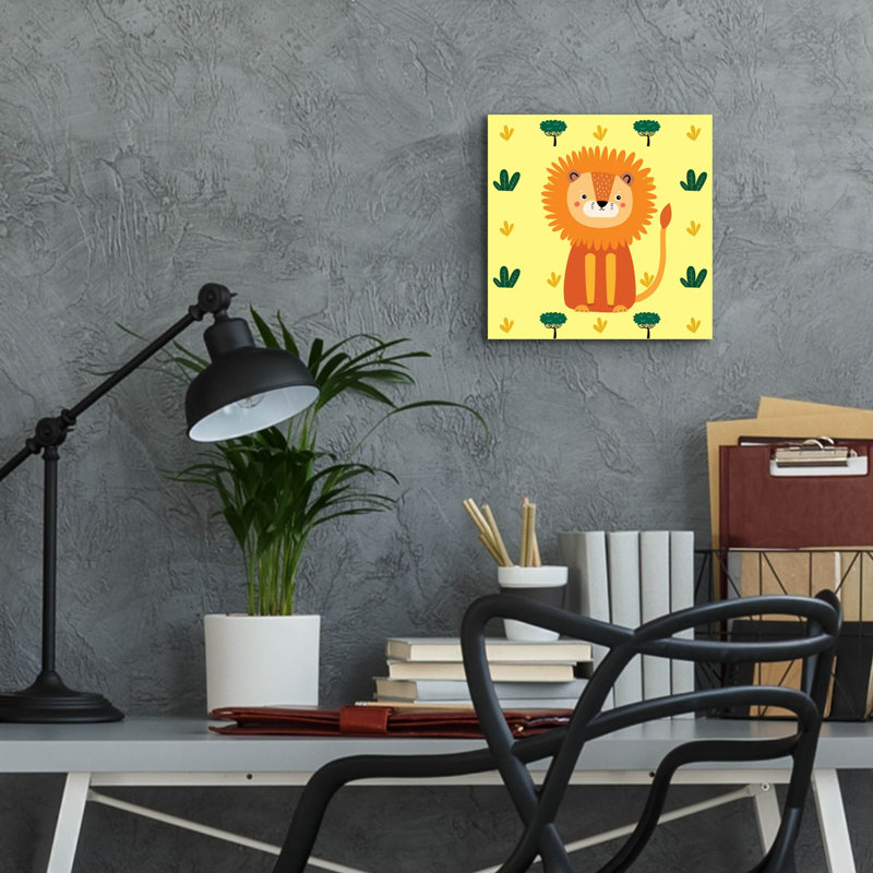 «Cute Lion» par Epic Portfolio, art mural en verre acrylique, H 12 po x l 12 po x P 0,13 po
