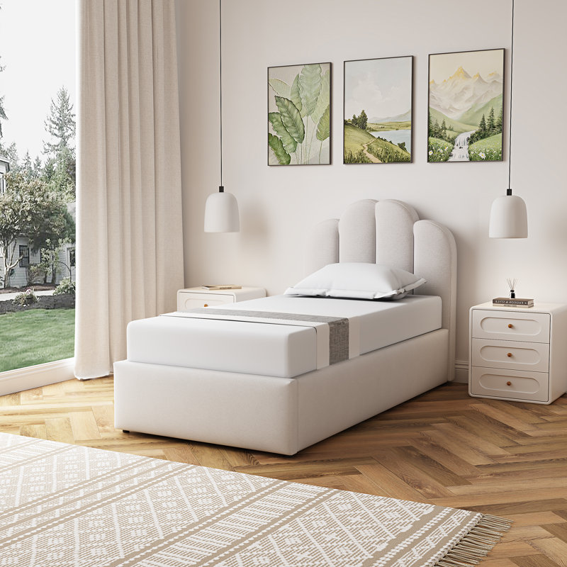 Upholstered Ottoman Storage Bed, Single (3')