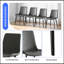 Chaises de salle à manger 4 pièces, chaises de cuisine et de salle à manger modernes, siège rembourré en similicuir et pieds robustes en métal-883205698