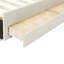 Lit plateforme simple avec panneau rembourré, lit gigogne et 3 tiroirs, tissu beige