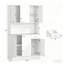 Armoire de cuisine 71 po, armoire de rangement haute avec support pour micro-ondes, huche de cuisine moderne avec comptoir, 6 portes, tiroir de rangement, 3 tablettes réglables Kitchen Pantry