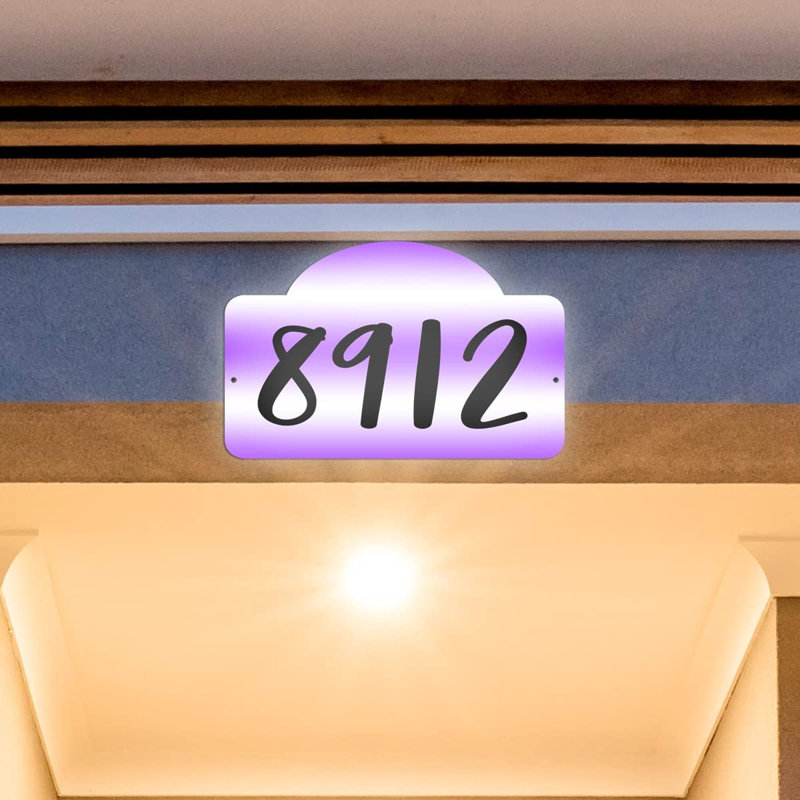 Plaque d'adresse sur 1 ligne, Mauve, Oui