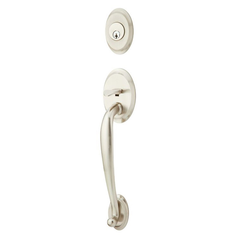 Ensemble d'entretoise modulaire Emtek Saratoga, Nickel satiné, Levier Lucerne, Gaucher