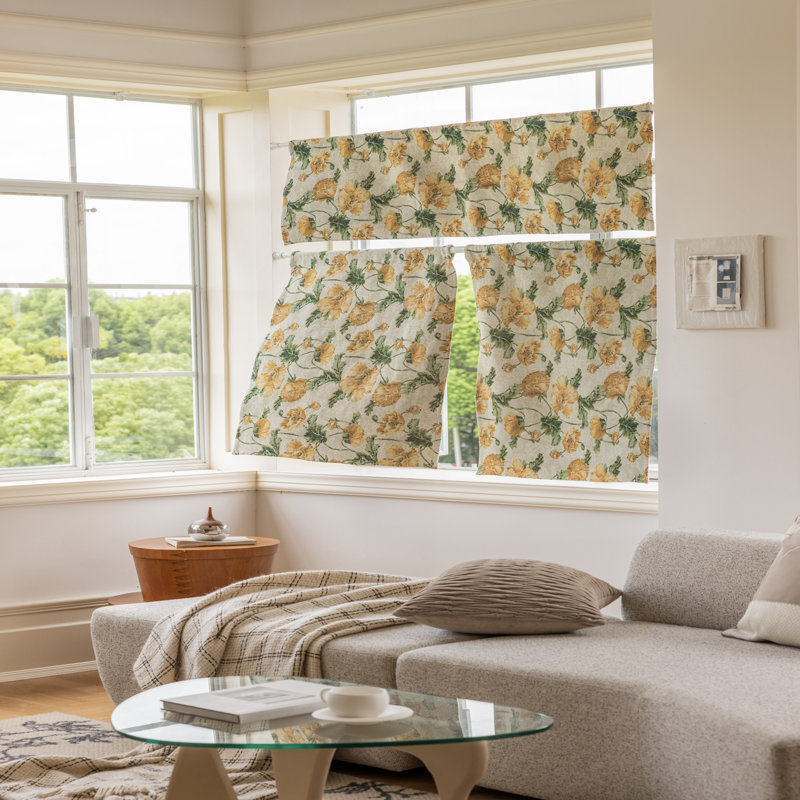 Polyester Small Short Curtains 2 Panels, 30" W x 24" L