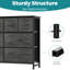 Commode 8 tiroirs en tissu, commode H 30 "avec plateau en bois-1804964701