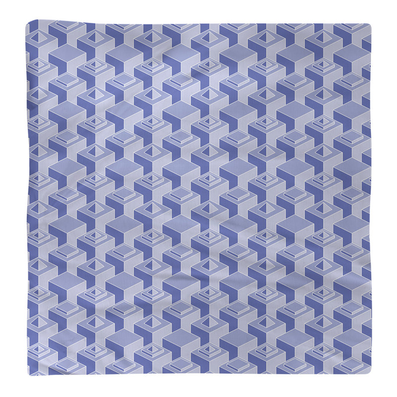Serviette de table en coton à motif de gratte-ciels à deux couleurs, H 0,1 po x l 22 po x P 22 po, Bleu foncé