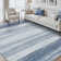 Ultra Soft Denim Blue And Ivory Area Rug – Machine Washable, Modern Gradient Design