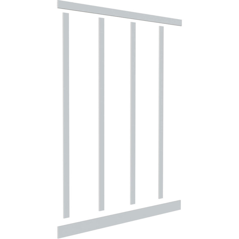 Classic Shaker H 96'' W x 0.63'' D Vinyl Wainscot Paneling Kit, 104", 20" Wide Adjustable Panel