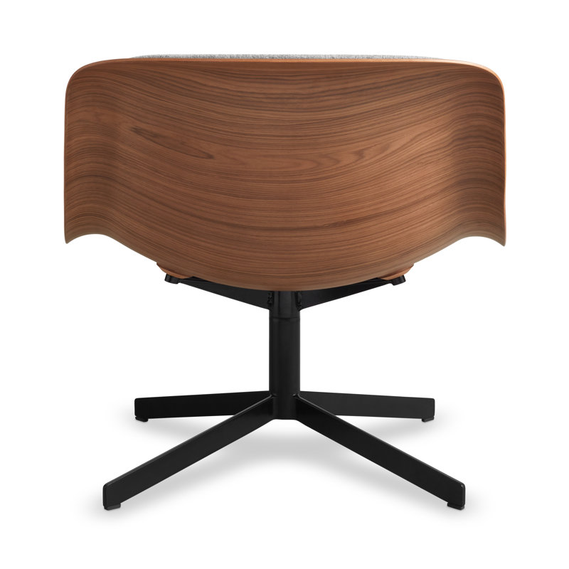 Nonesuch Swivel Lounge Chair, Walnut, Light Gray