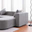 Siège courbé moderne faisant face à la droite - Revêtement gris Boucle pour un salon élégant et confortable