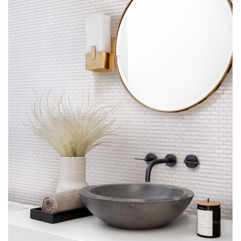 Glacier White Glass Mosaic Tile