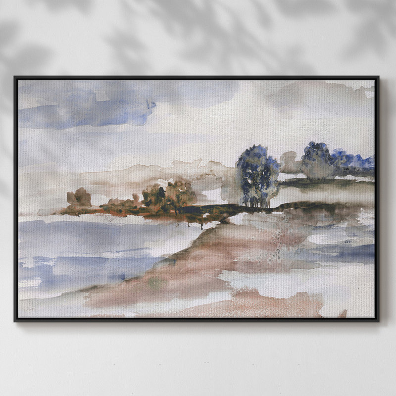 Mountain Cove - Toile tendue avec châssis encadré, H 27 po x l 41 po x P 2 po, Noir