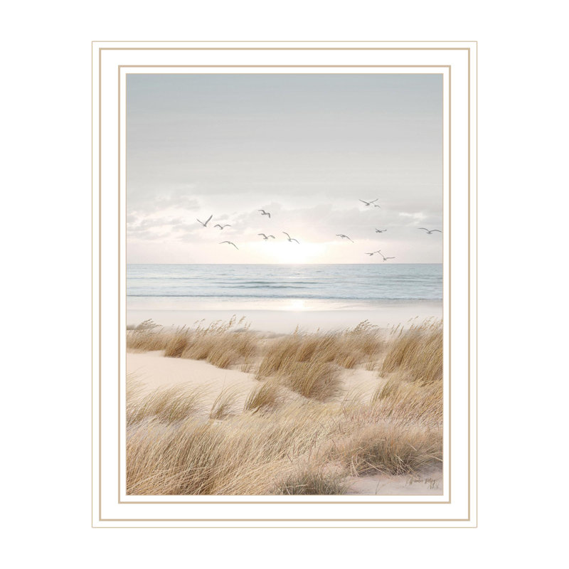 «Coastal Dreams V» Byamber Sterling, reproduction encadrée prête à accrocher, cadre blanc, White