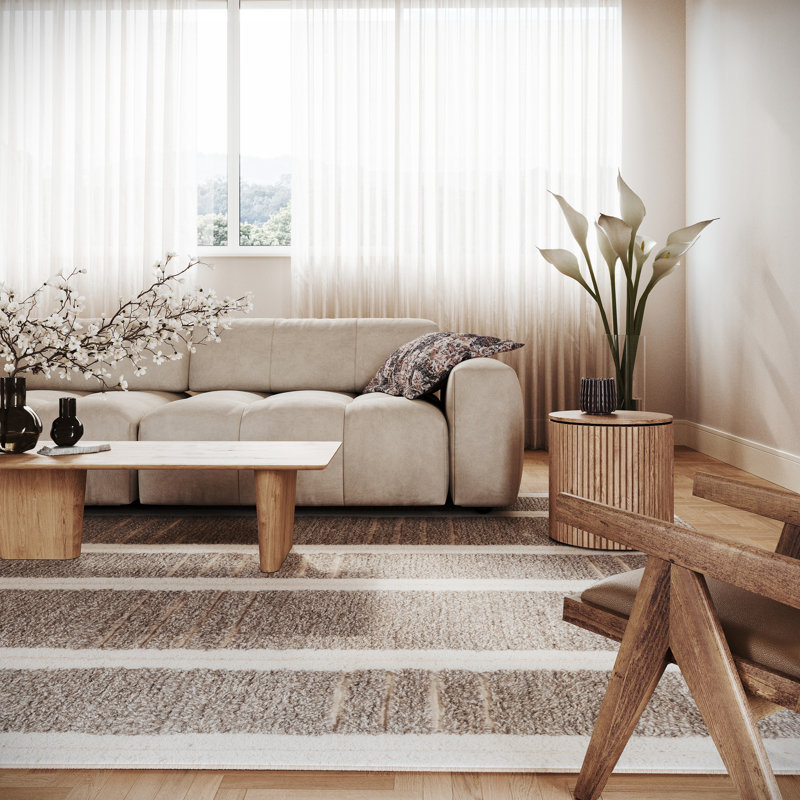 Tapis en laine Adaluna, Brun, Rectangulaire 3 pi x 5 pi