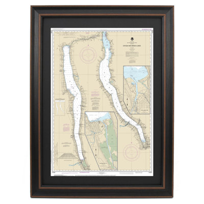Cayuga And Seneca Lakes; Watkins Glen; Ithaca, NY | Nautical Chart | Framed Print