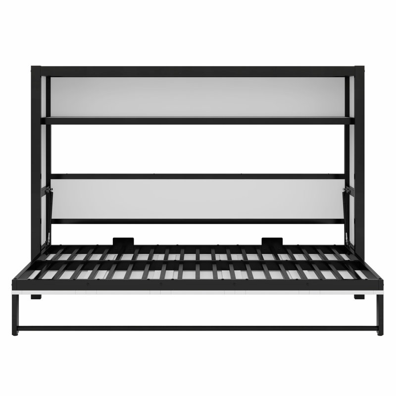 Lit escamotable avec tablettes Murphy, Blanc