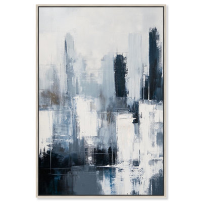 Grey Matter Canvas Blue Abstract Art by Art Remedy
