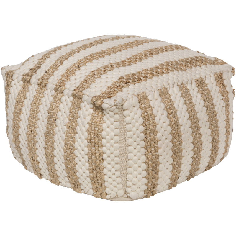 Henrietta Woven Striped Square Pouf