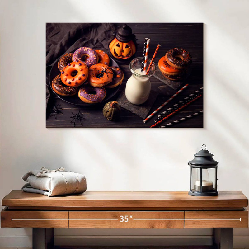 Halloween beignets et lait, H 16 po x l 24 po