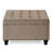 Black Linen Square With Solid Wood Legs And Storage Button Detailing-784189876