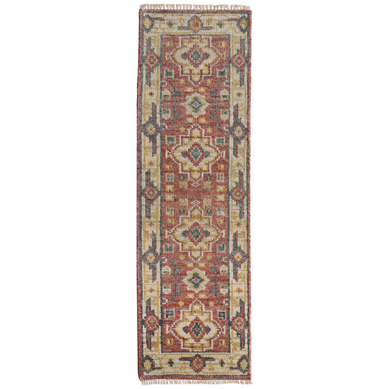 Myndee Wool Oriental Area Rug, Runner 2'6" x 12'