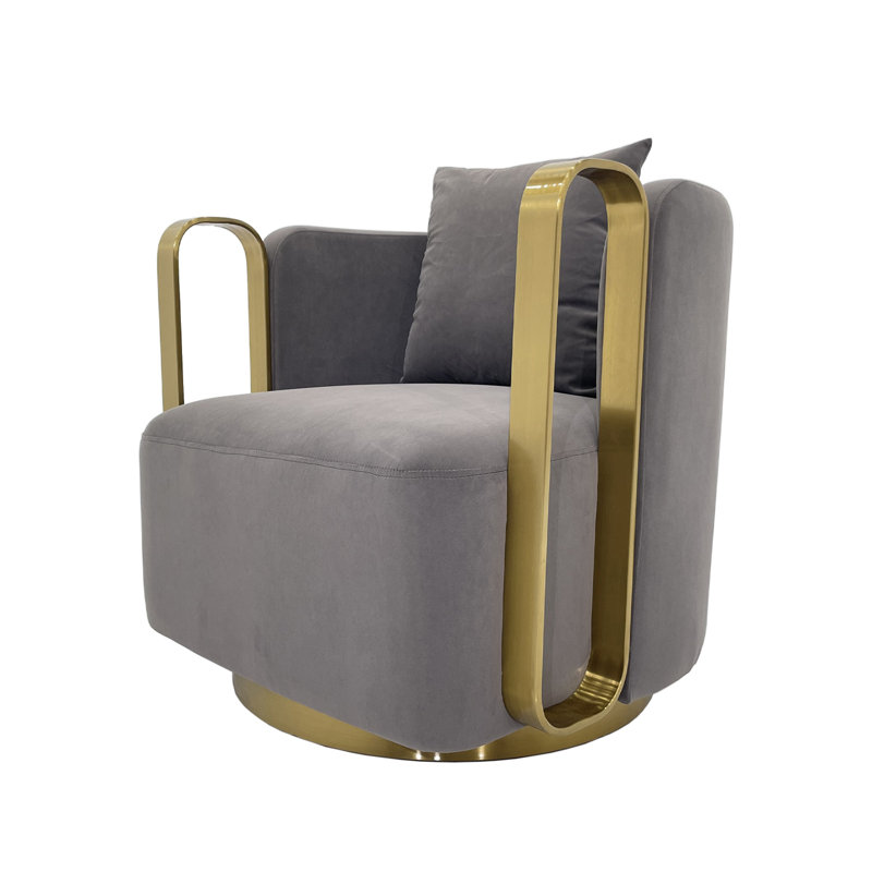 Chaise d'appoint avec coussin en tissu, Gris