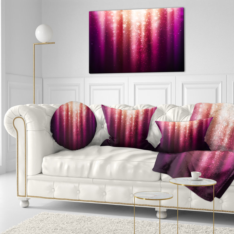 Mauve avec lumière magique - coussin imprimé abstrait, 16 po x 16 po, Coussin décoratif