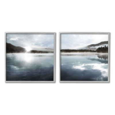 " Misty Morning Lake Water Landscape Tree Forest Mountains " by Carol Robinson 2 - Pieces