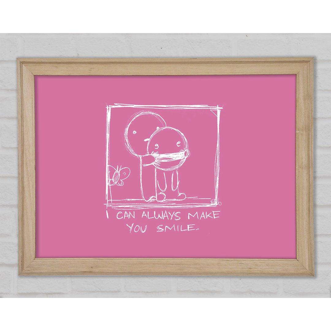 Love Quote I Can Always Make You Smile Pink Framed Print