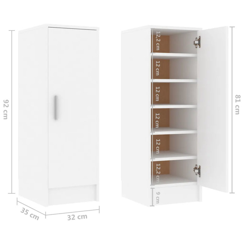 6 Pair Shoe Storage, White