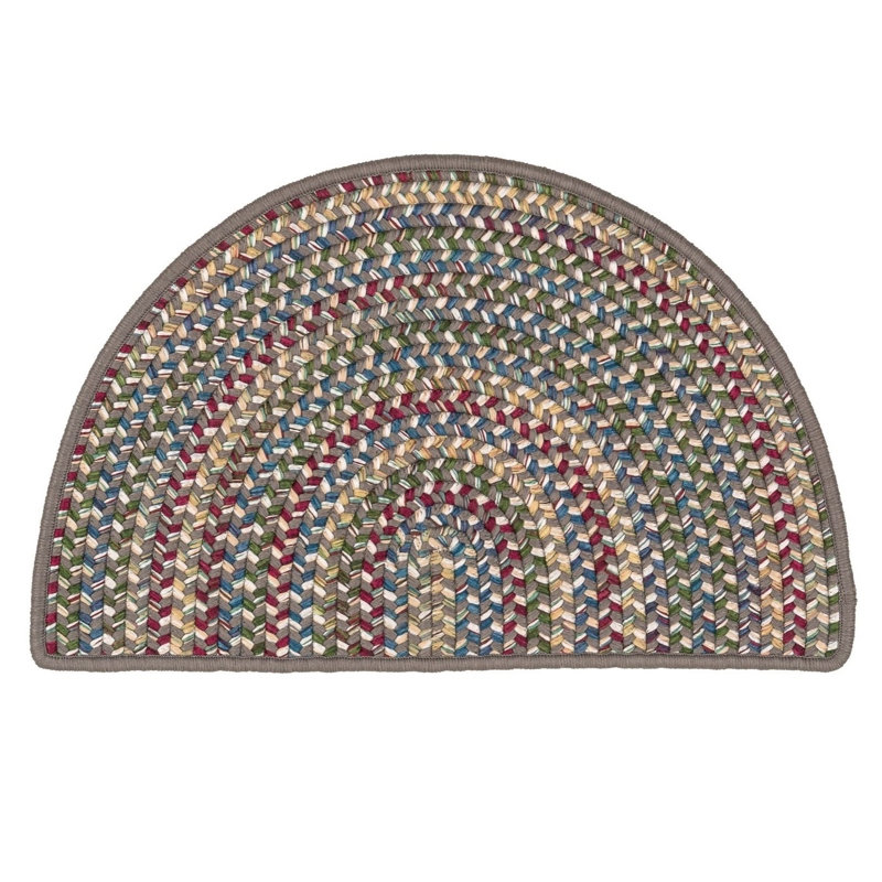 Tapis de cuisine Shick, Gris, Demi-cercle 1 pi 6 po x 2 pi 6 po