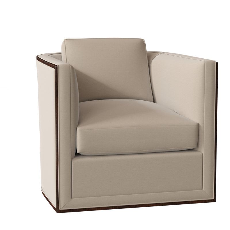 Brett Linen Cotton Swivel Barrel Chair, 1086-92, Dune