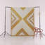 Tapis décoratif moderne à motif géométrique triangulaire jaune-beige-377843996