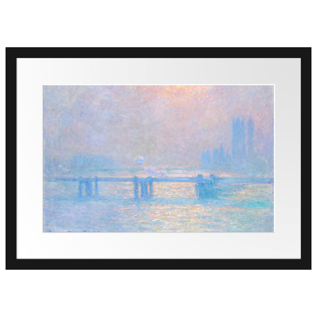 Gerahmter Kunstdruck Le Soleil Sur La Tamise À Londres Broui von Claude Monet