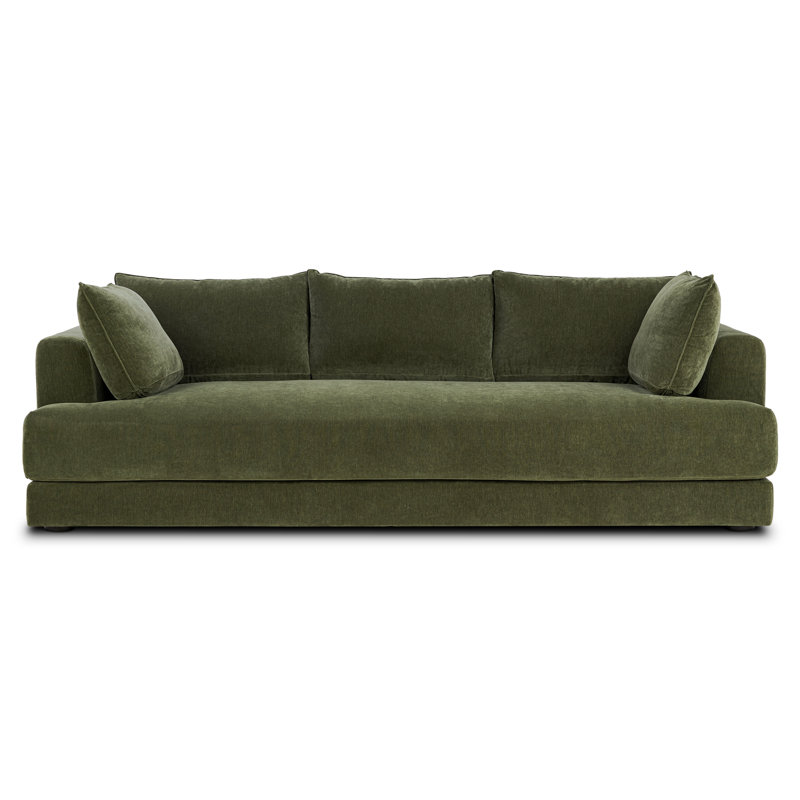 Canapé en velours de chenille 99 po Marcel Sagall, Vert Sagano