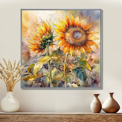 Tournesol jaune, symphonie III sur toile