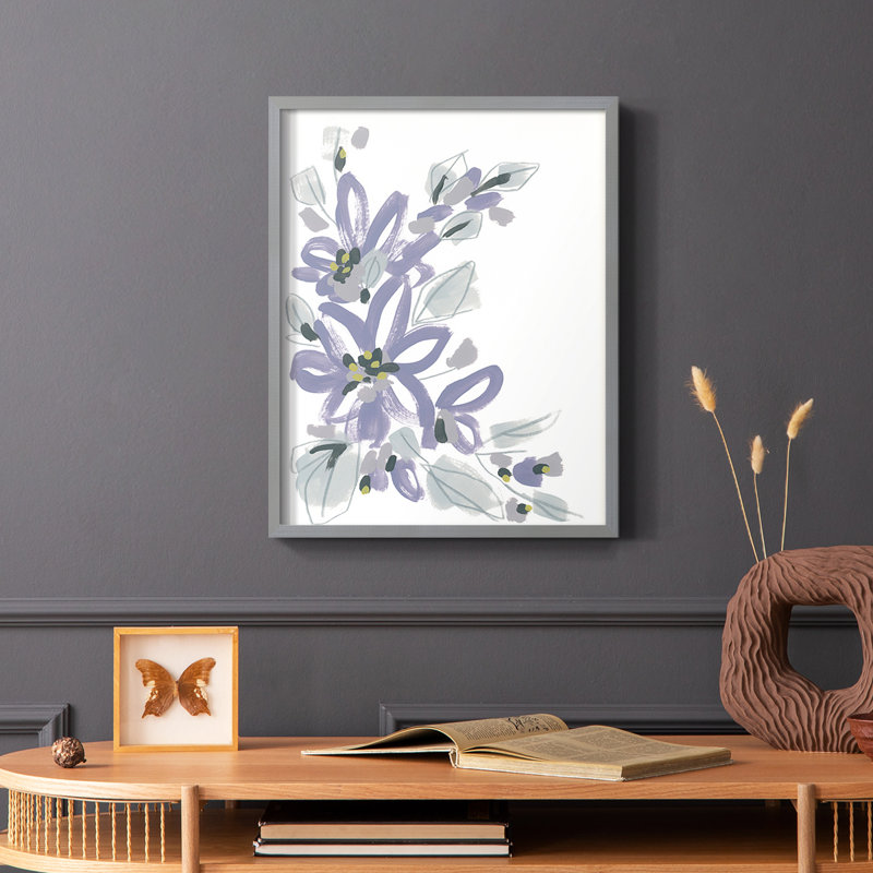 Periwinkle Patch I, reproduction encadrée - bois massif, H 10 po x l 8 po, Cadre simple gris
