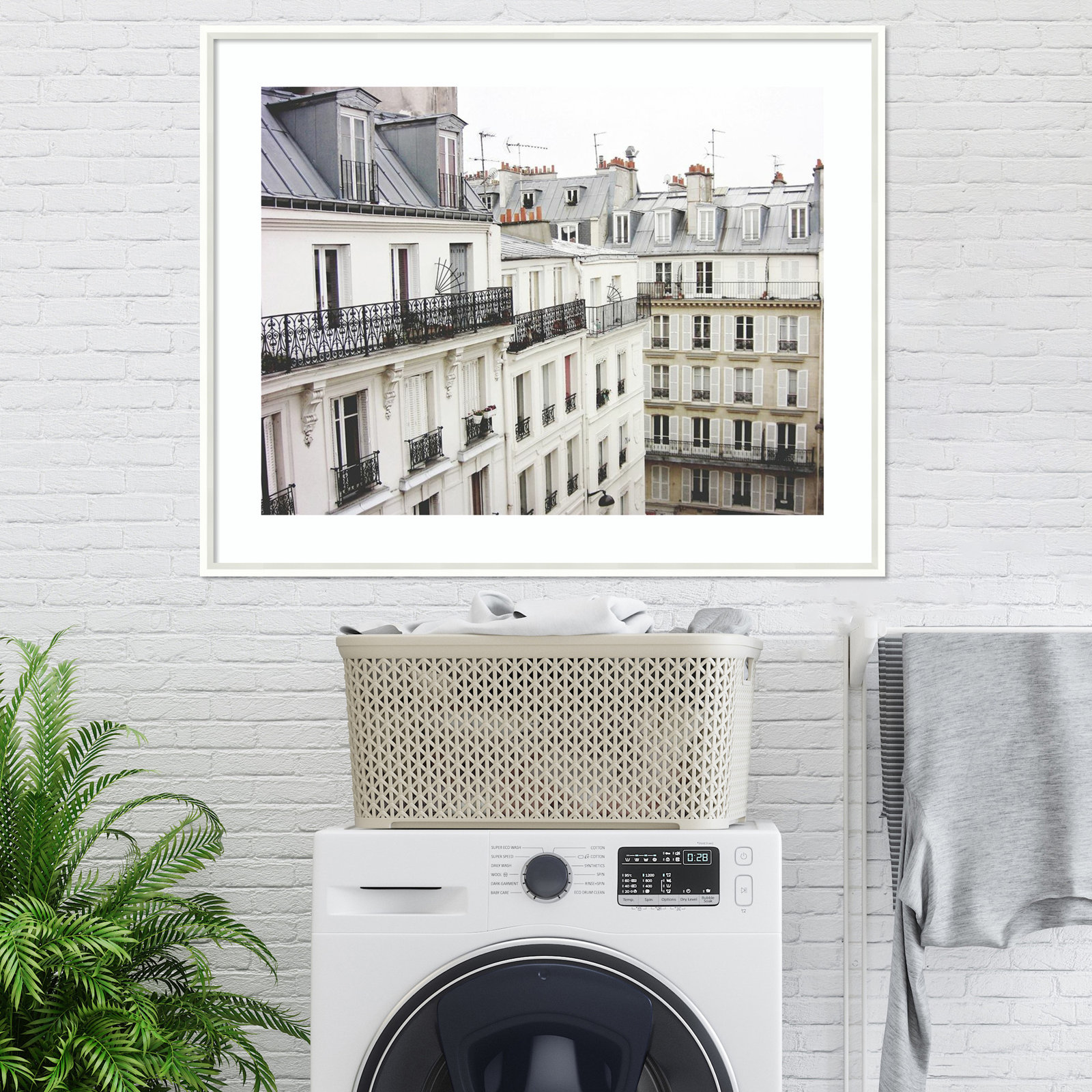 Montmartre by Lupen Grainne, White Framed, 33" H x 41" W