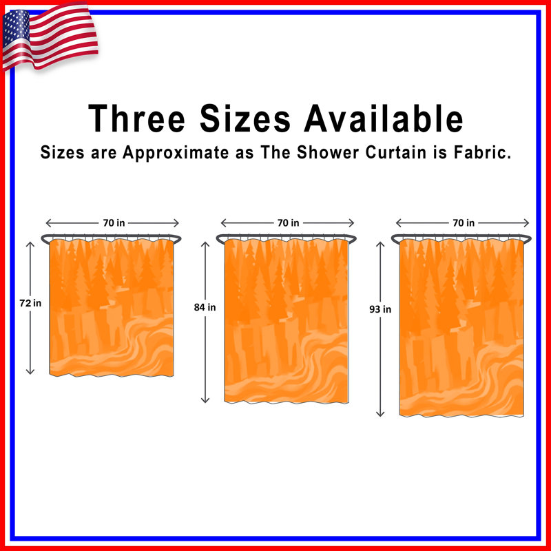 Rideaux de douche Pine River, L 70 po x H 72 po, Orange moyen / orange clair